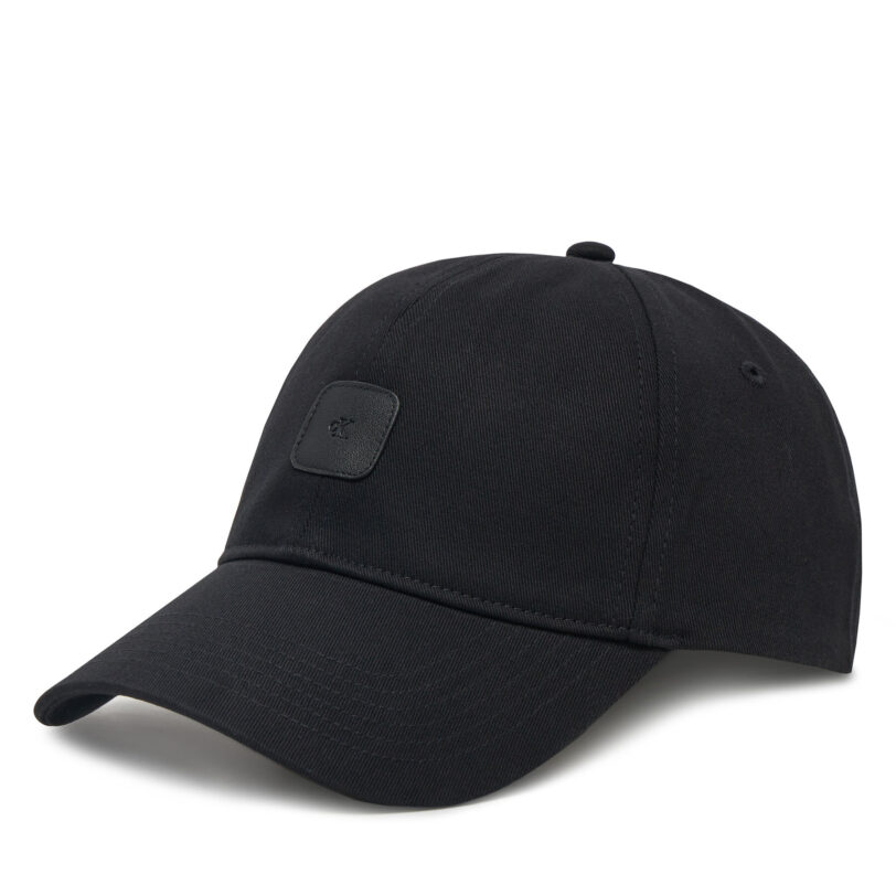 Шапка с козирка Calvin Klein Jeans Mono Leather Patch Twill Cap LV04K5052G Черен цвят на ниска цена