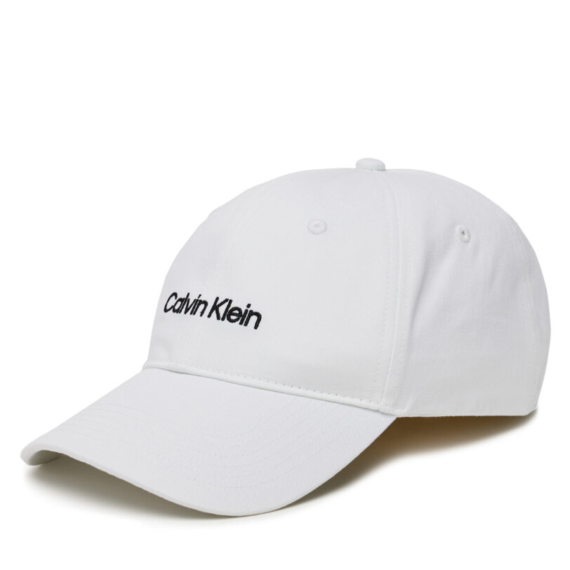 Шапка с козирка Calvin Klein Logo Embroidery LV04D5003G Бял цвят на ниска цена
