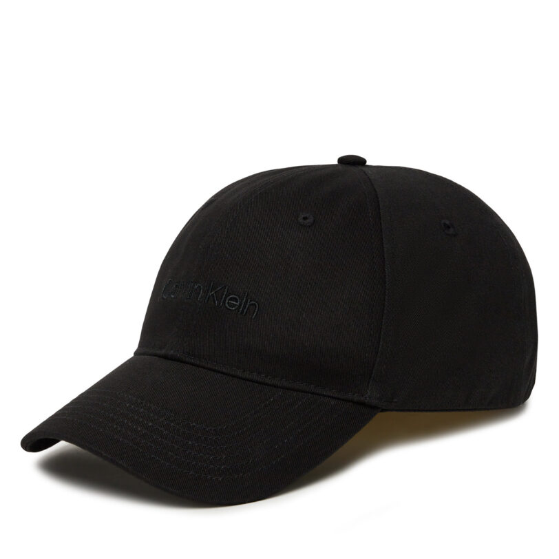 Шапка с козирка Calvin Klein Logo Embroidery LV04D5003G Черен цвят на ниска цена