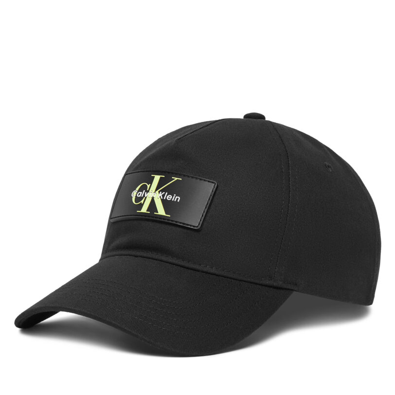 Шапка с козирка Calvin Klein Logo LV04D5042G Черен цвят на ниска цена