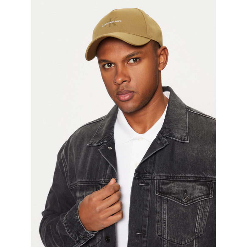 Шапка с козирка Calvin Klein Mono Logo Print Cap K50K512140 Кафяв цвят на ниска цена