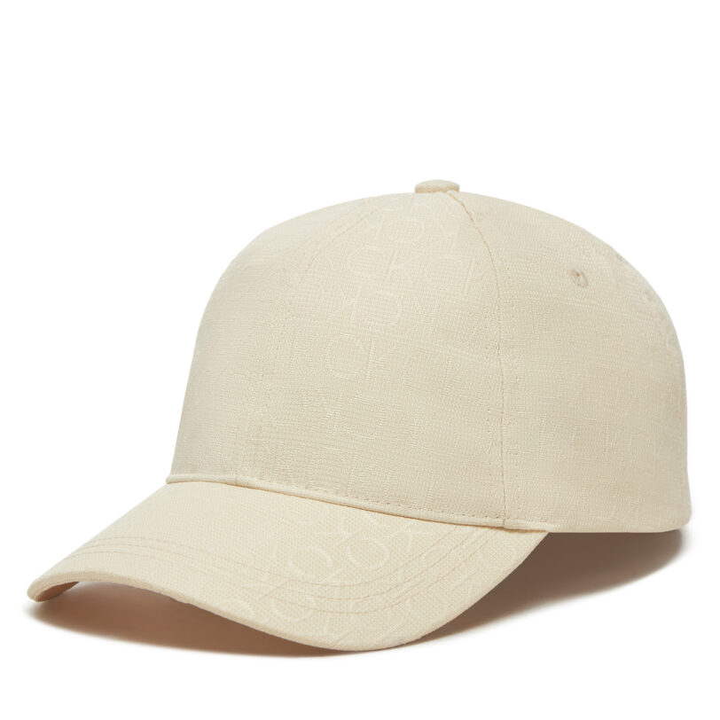 Шапка с козирка Calvin Klein Monogram Jacquard Cap K60K612871 Бял цвят на ниска цена