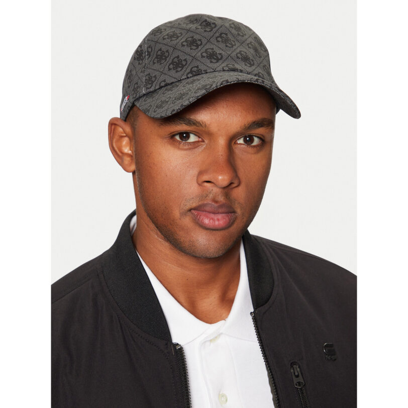 Шапка с козирка Guess AM9485 COT01 Сив цвят на ниска цена