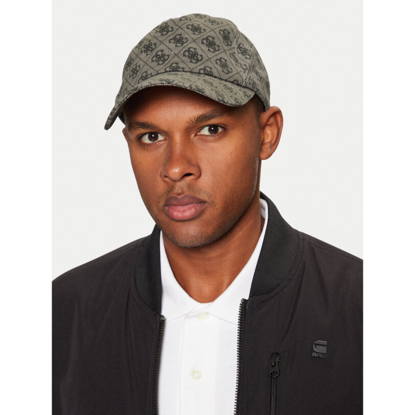 Шапка с козирка Guess AM9485 COT01 Сив цвят на ниска цена