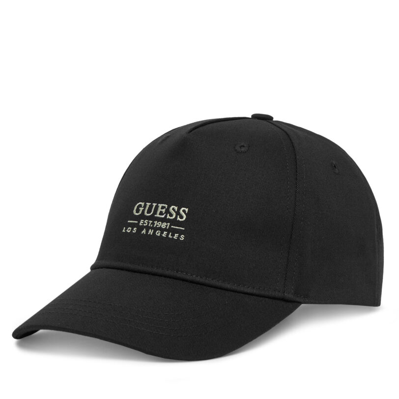 Шапка с козирка Guess AM9522 POL01 Черен цвят на ниска цена
