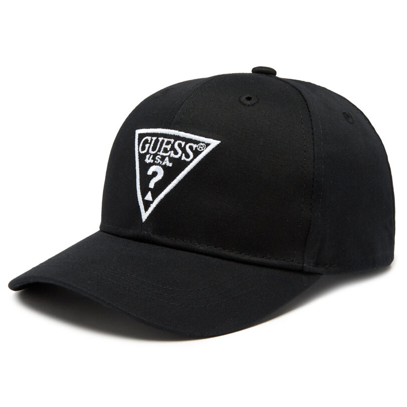 Шапка с козирка Guess Logo H3GZ01 WO08O Черен цвят на ниска цена