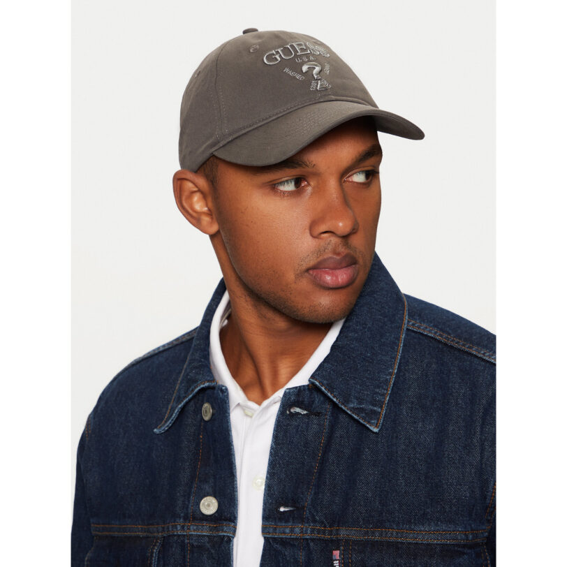 Шапка с козирка Guess M5RZ11 WO07T Сив цвят на ниска цена