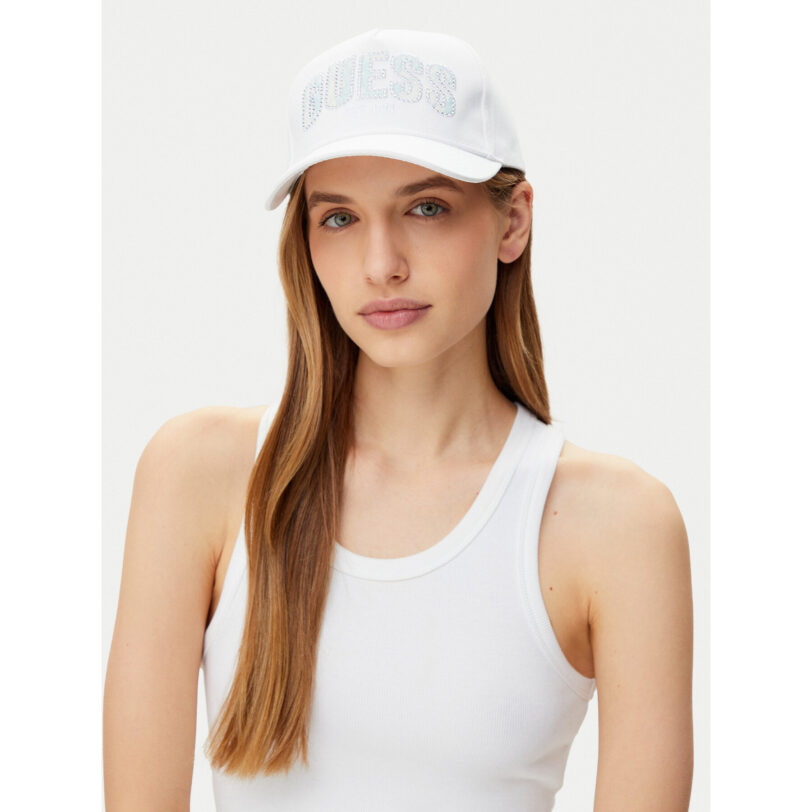 Шапка с козирка Guess W5GZ15 WEGD0 Бял цвят на ниска цена