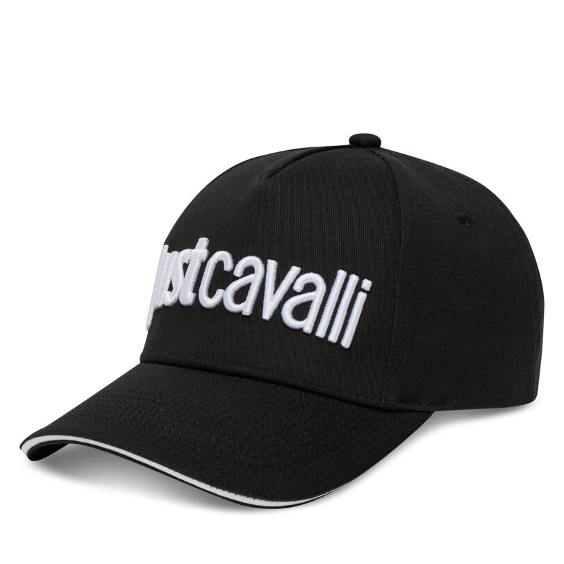 Шапка с козирка Just Cavalli 78RAZK30 ZG192 Черен цвят на ниска цена