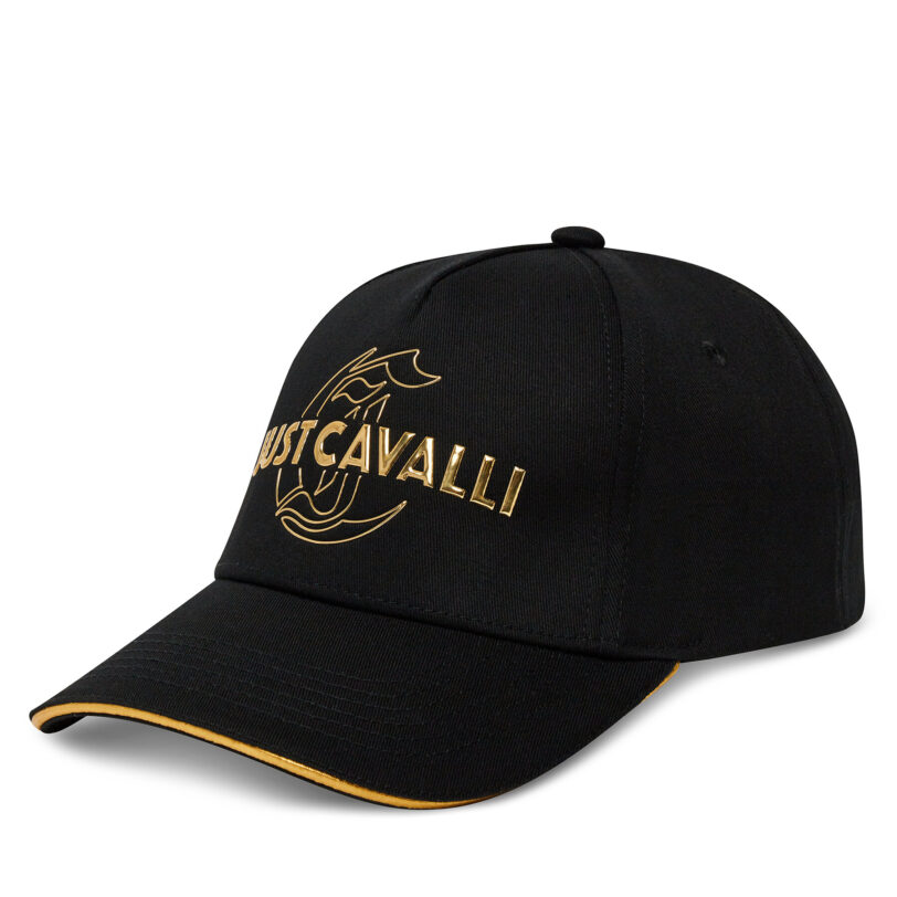 Шапка с козирка Just Cavalli 78RAZK50 ZG318 Черен цвят на ниска цена