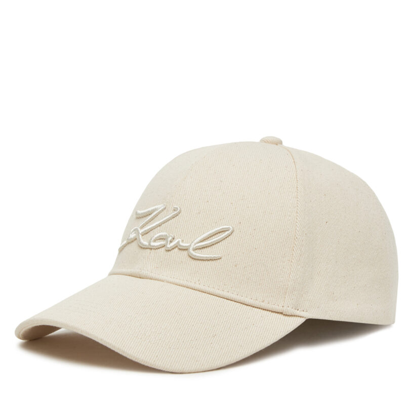 Шапка с козирка KARL LAGERFELD A1W33069 Екрю цвят на ниска цена