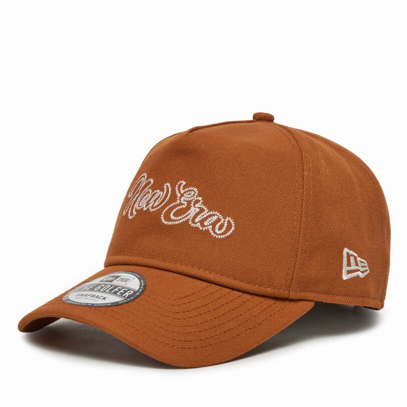 Шапка с козирка New Era Chain Stitch Golfer 60580852 Кафяв цвят на ниска цена