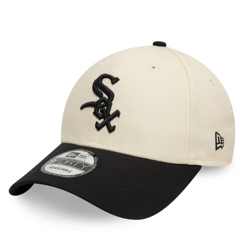 Шапка с козирка New Era Chicago White Sox Colour Block 9FORTY 60595216 Бежов цвят на ниска цена