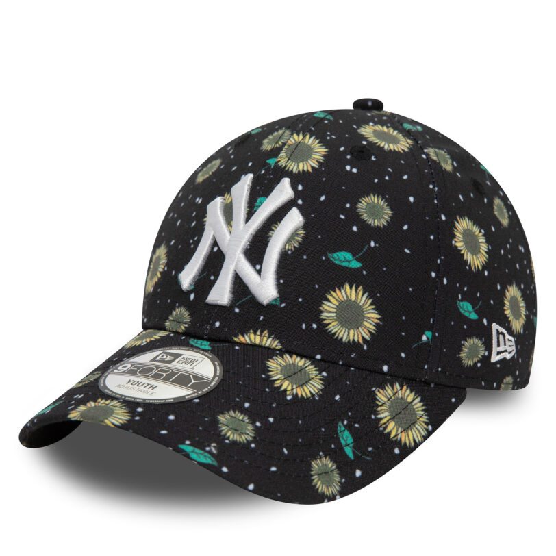 Шапка с козирка New Era Kids Floral Aop 940 Ne 60503478 M Черен цвят на ниска цена