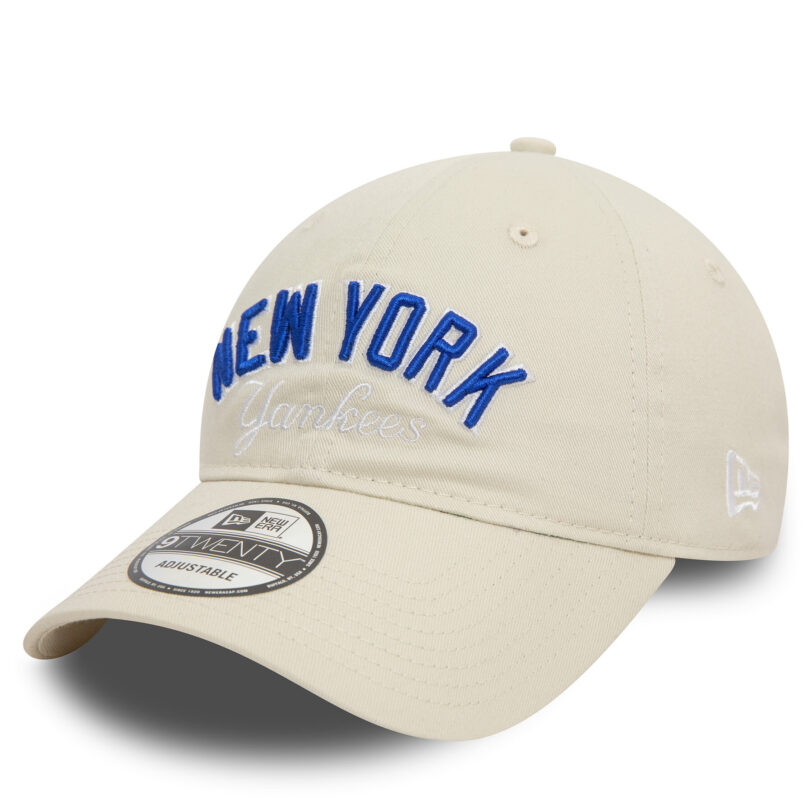 Шапка с козирка New Era Mlb Wordmark 920 Nyy 60503495 Бежов цвят на ниска цена