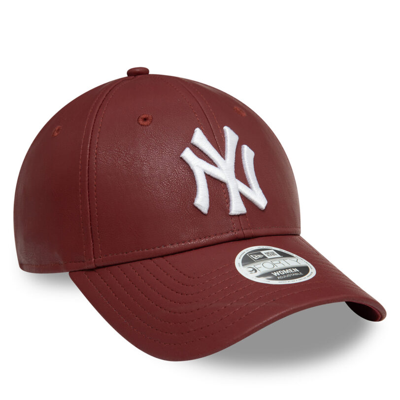 Шапка с козирка New Era New York Yankees Crinkled Pu 9Forty 60595395 Бордо цвят на ниска цена