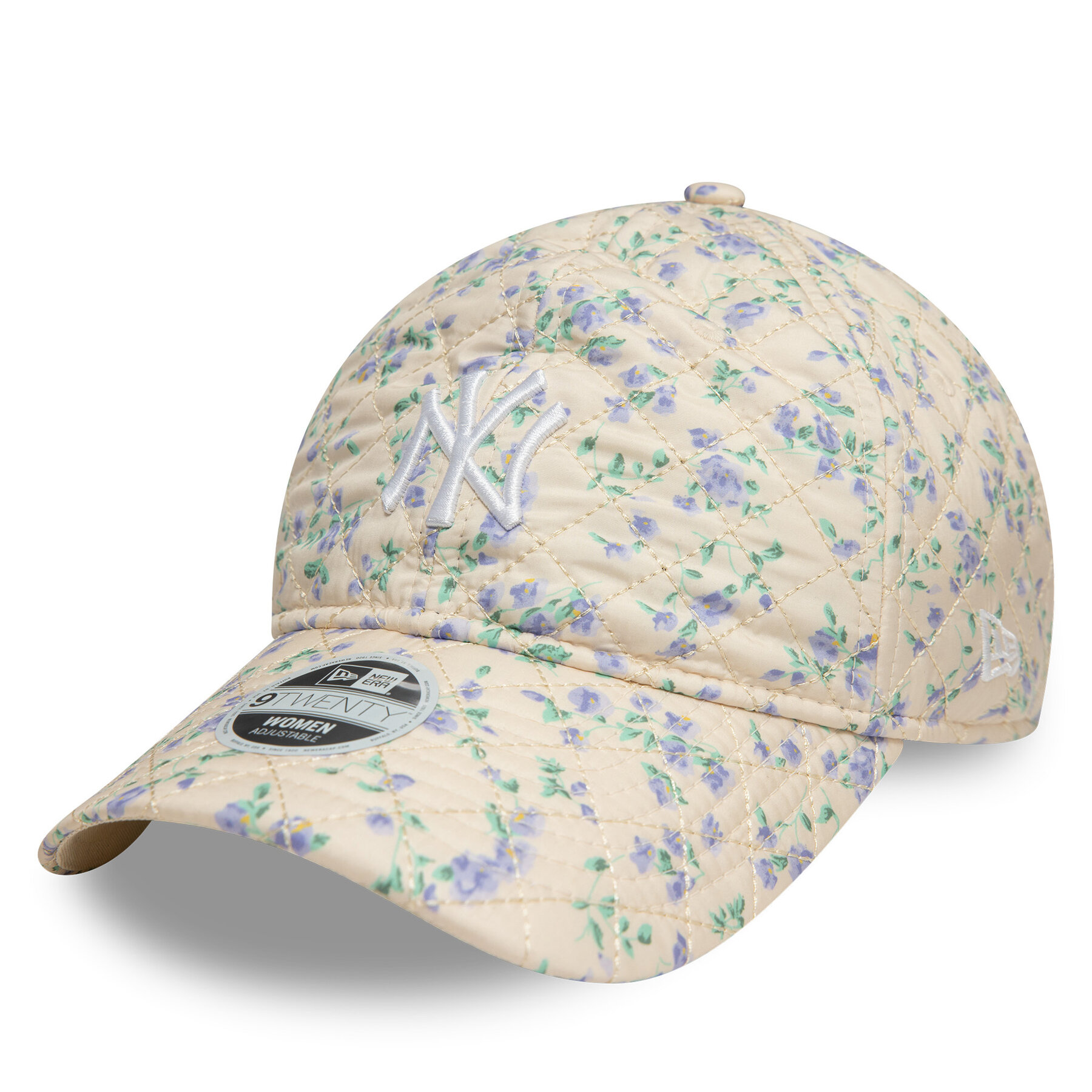 Шапка с козирка New Era New York Yankees Floral Quilt 9Twenty 60595367 Бежов цвят на ниска цена