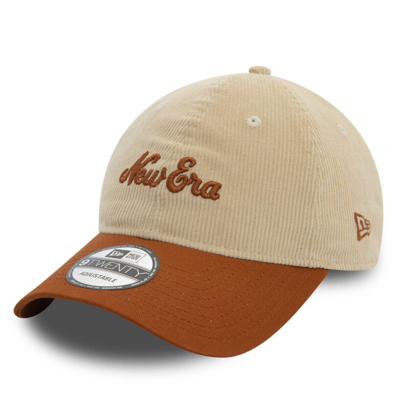 Шапка с козирка New Era Script Cord 9TWENTY 60580827 Бежов цвят на ниска цена