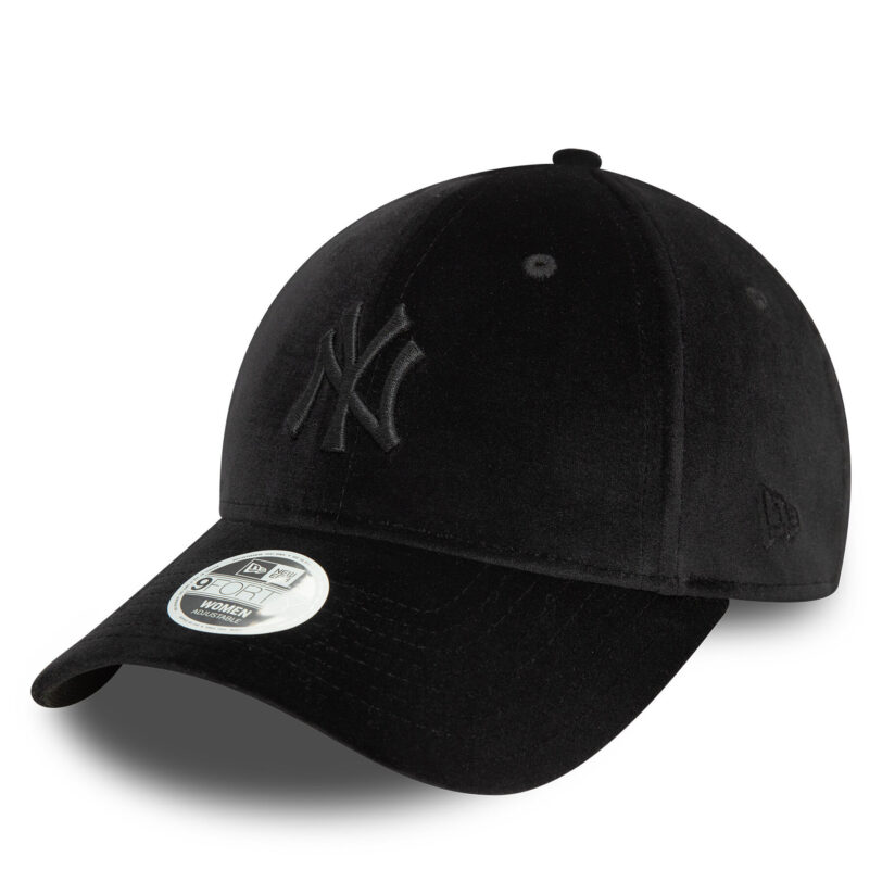 Шапка с козирка New Era Velour Midi New York Yankees 9FORTY 60580759 Черен цвят на ниска цена