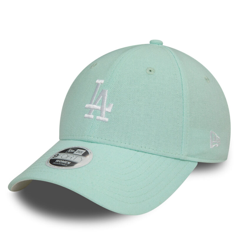 Шапка с козирка New Era Wmns Mlb Linen 940 La Dodgers 60503464 Зелен цвят на ниска цена