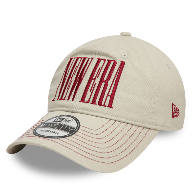 Шапка с козирка New Era Wordmark 9TWENTY 60595444 Бежов цвят на ниска цена