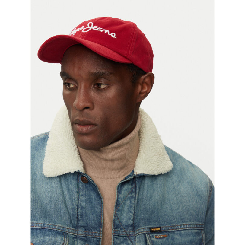 Шапка с козирка Pepe Jeans PM040548 Червен цвят на ниска цена