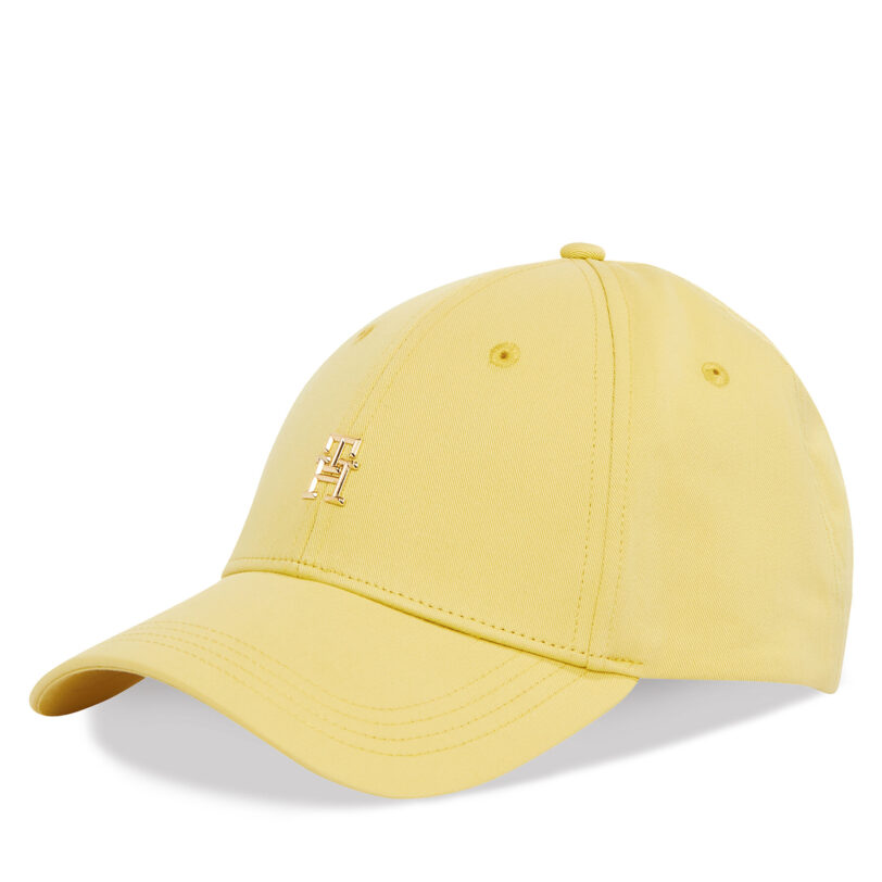 Шапка с козирка Tommy Hilfiger Elevated Chic Cap AW0AW17128 Жълт цвят на ниска цена