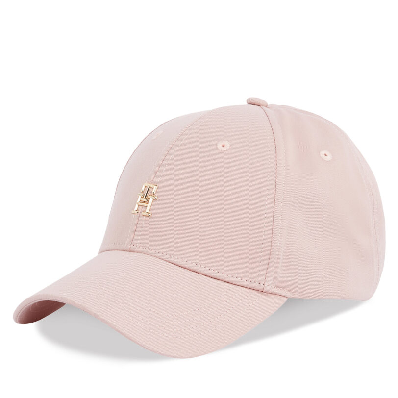 Шапка с козирка Tommy Hilfiger Elevated Chic Cap AW0AW17128 Розов цвят на ниска цена