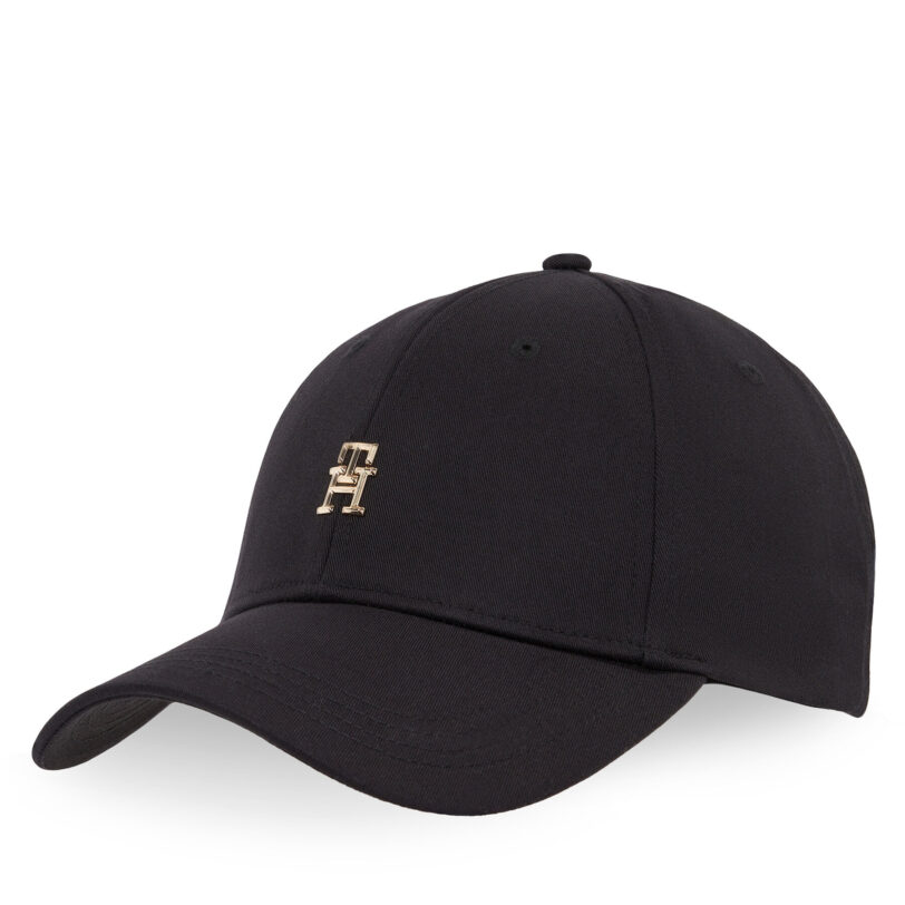Шапка с козирка Tommy Hilfiger Elevated Chic Cap AW0AW17128 Черен цвят на ниска цена