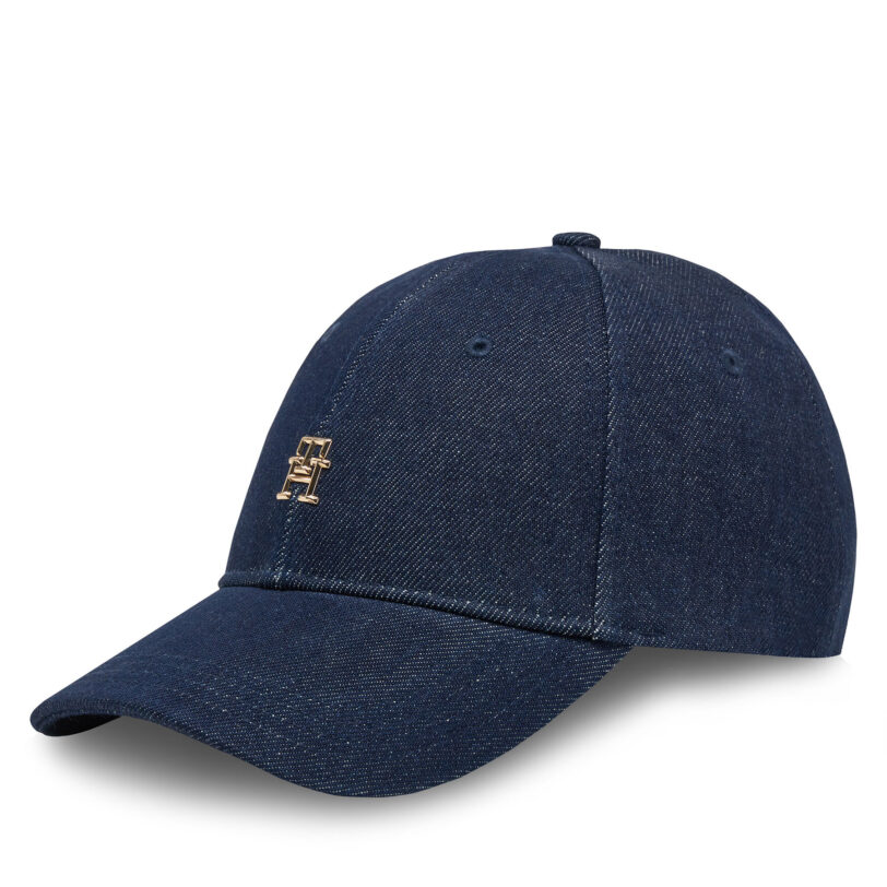 Шапка с козирка Tommy Hilfiger Elevated Chic Denim AW0AW17137 Тъмносин цвят на ниска цена
