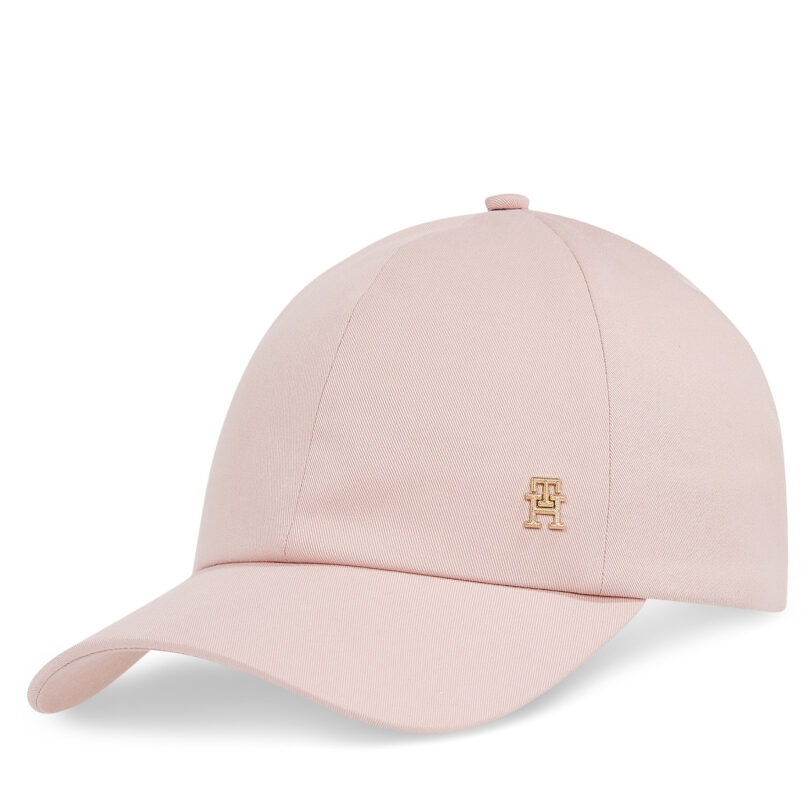Шапка с козирка Tommy Hilfiger Elevated Chic Soft Cap AW0AW17138 Розов цвят на ниска цена
