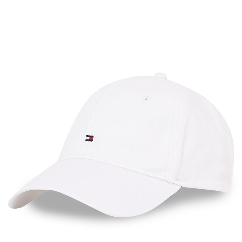 Шапка с козирка Tommy Hilfiger Essential Flag Soft Cap AW0AW17131 Бял цвят на ниска цена