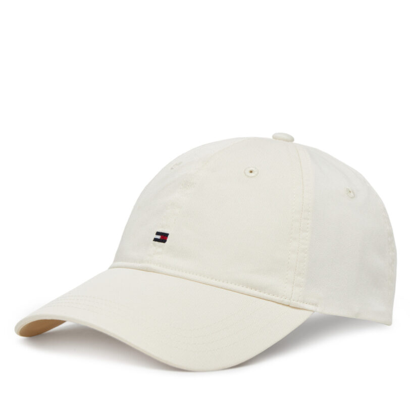 Шапка с козирка Tommy Hilfiger Essential Flag Soft Cap AW0AW17632 Екрю цвят на ниска цена