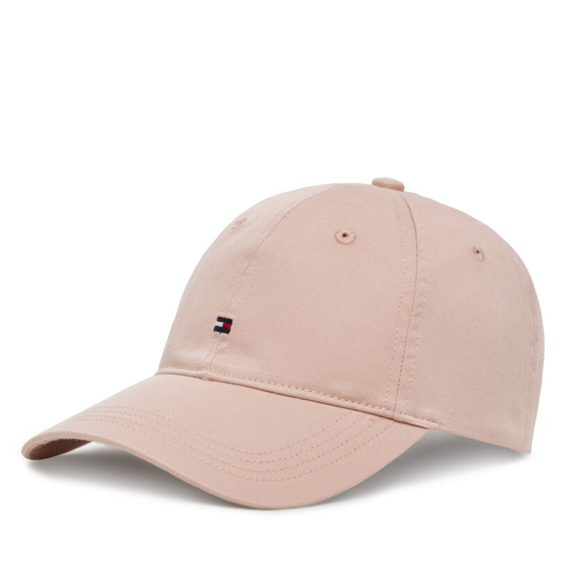 Шапка с козирка Tommy Hilfiger Essential Flag Soft Cap AW0AW17632 Розов цвят на ниска цена