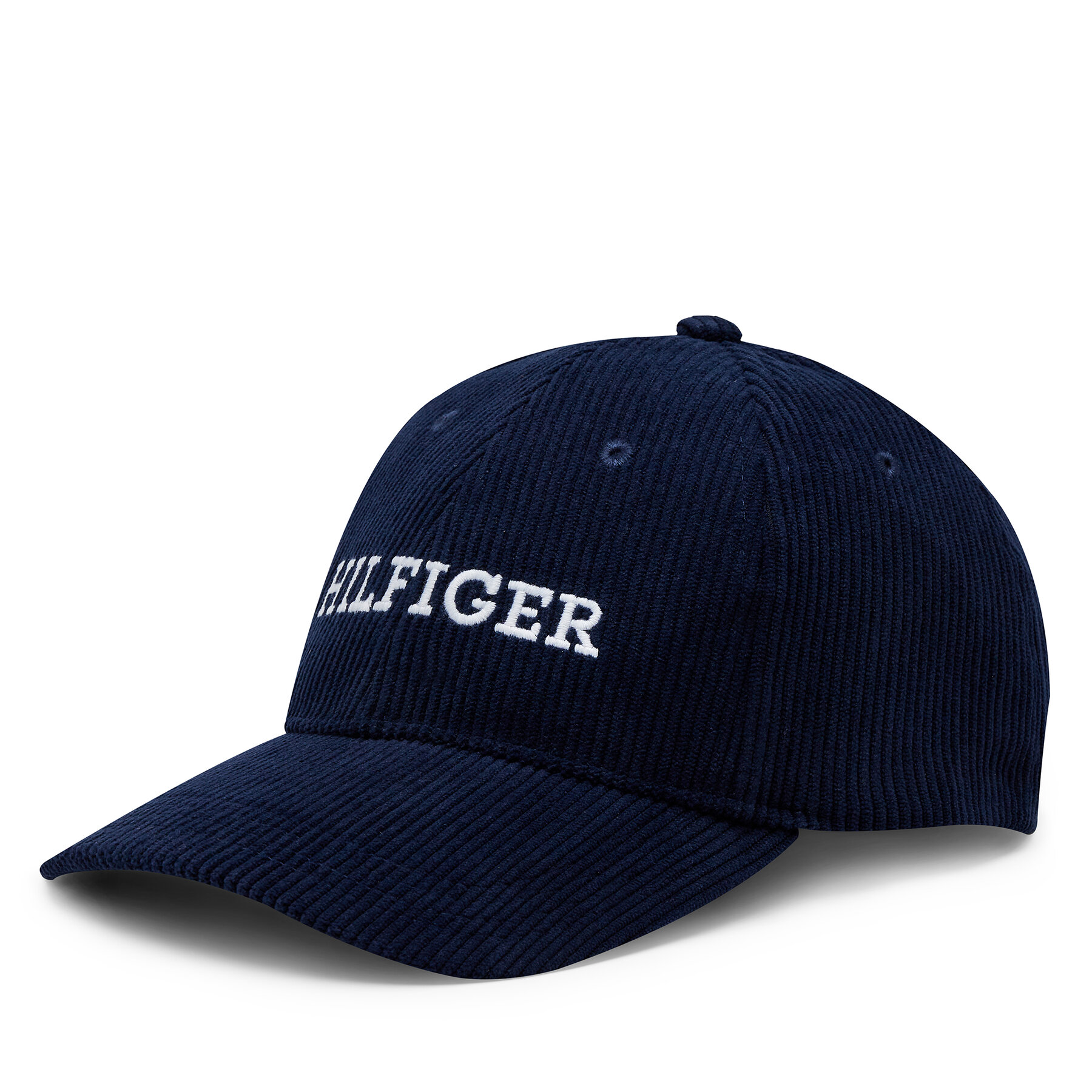Шапка с козирка Tommy Hilfiger Monotype Cordoroy Cap AM0AM11990 Тъмносин цвят на ниска цена