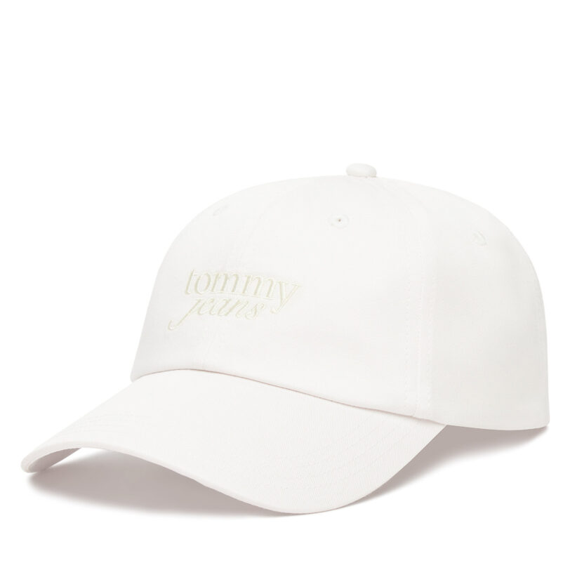 Шапка с козирка Tommy Hilfiger Script AW0AW17815 Бял цвят на ниска цена