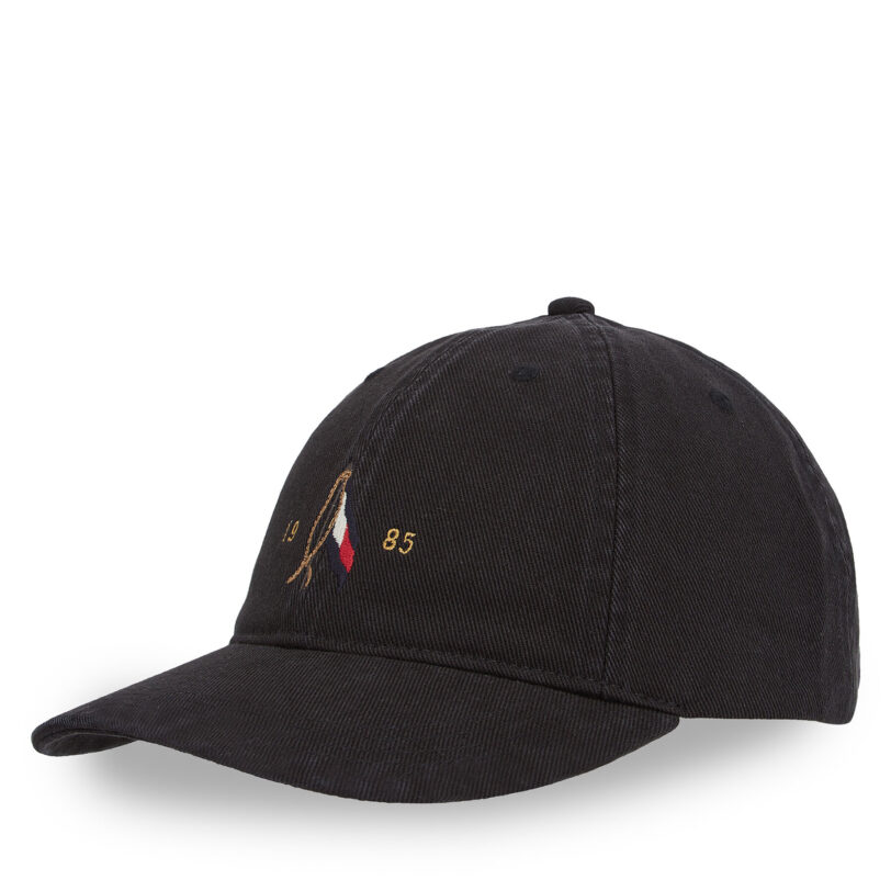 Шапка с козирка Tommy Hilfiger Seasonal Flag Wash 6 Panel Cap AM0AM13348 Черен цвят на ниска цена