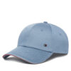 Шапка с козирка Tommy Hilfiger Th Corporate Cotton 6 Panel AM0AM12035 Светлосиньо цвят на ниска цена