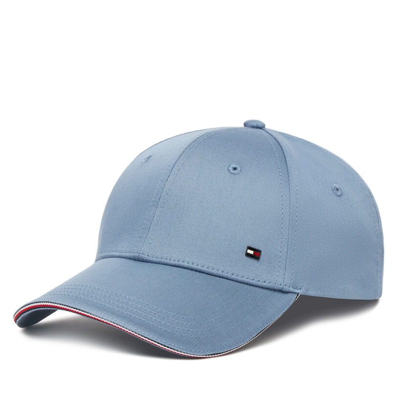 Шапка с козирка Tommy Hilfiger Th Corporate Cotton 6 Panel AM0AM12035 Светлосиньо цвят на ниска цена