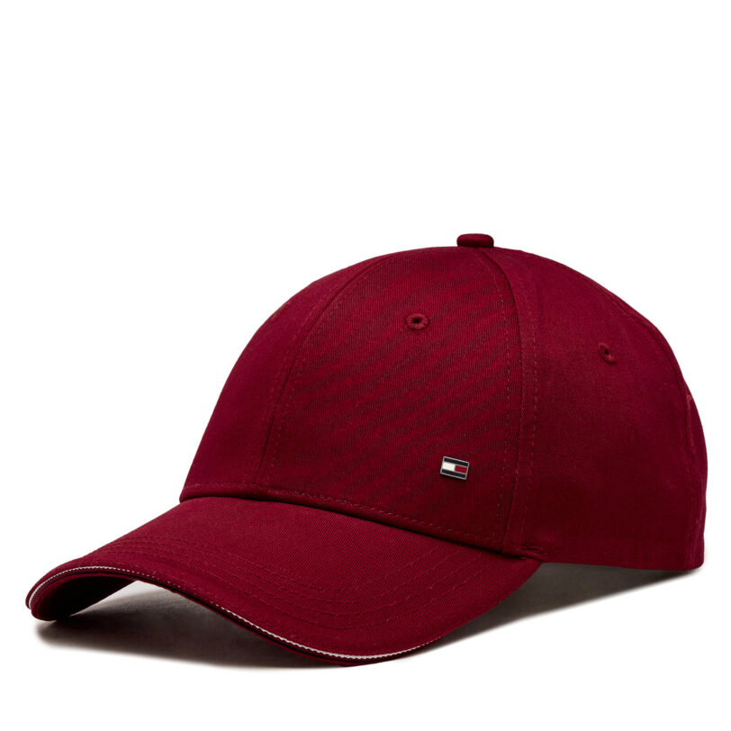 Шапка с козирка Tommy Hilfiger Th Corporate Cotton 6 Panel Cap AM0AM12035 Червен цвят на ниска цена