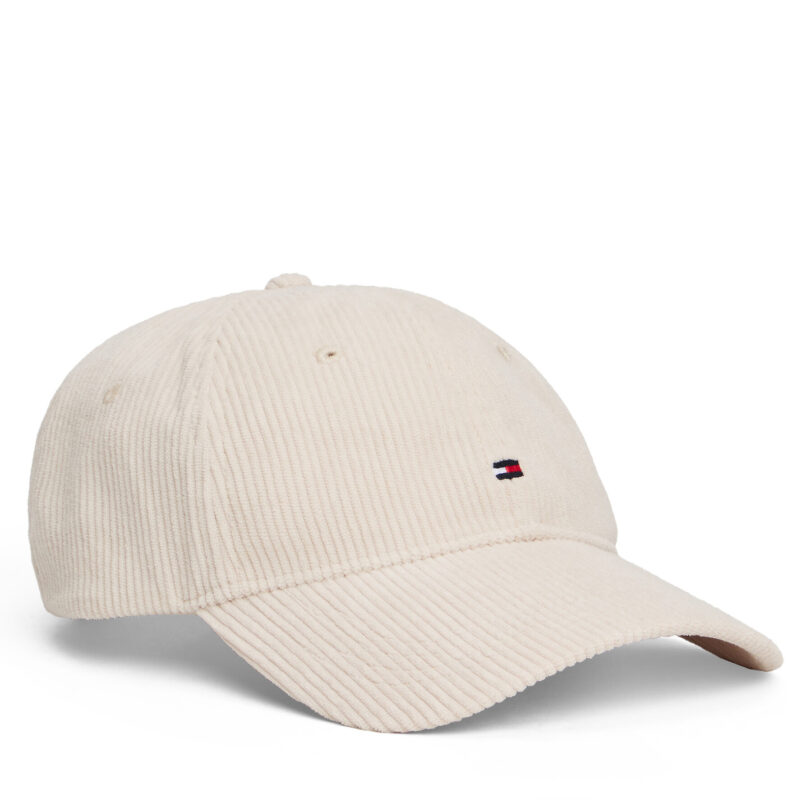 Шапка с козирка Tommy Hilfiger Th Flag 6 Panel Cord Cap AM0AM13583 Екрю цвят на ниска цена