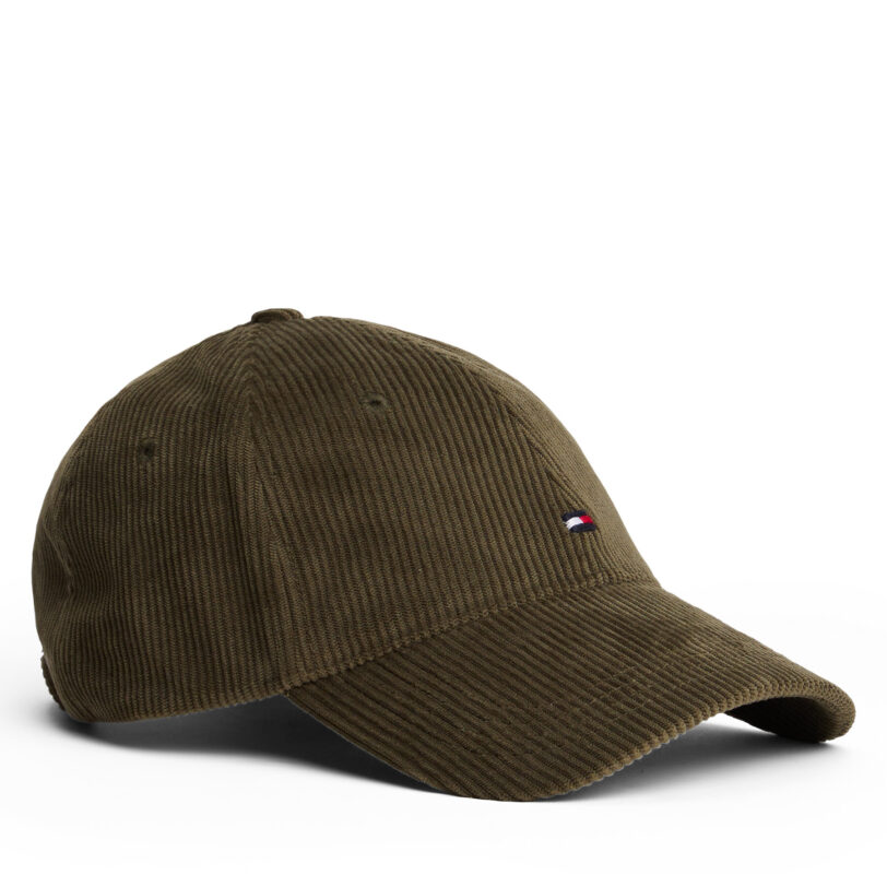 Шапка с козирка Tommy Hilfiger Th Flag 6 Panel Cord Cap AM0AM13583 Зелен цвят на ниска цена