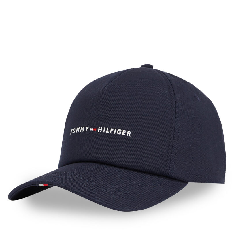 Шапка с козирка Tommy Hilfiger Th Foundation Soft 6 Panel Cap AM0AM13162 Тъмносин цвят на ниска цена