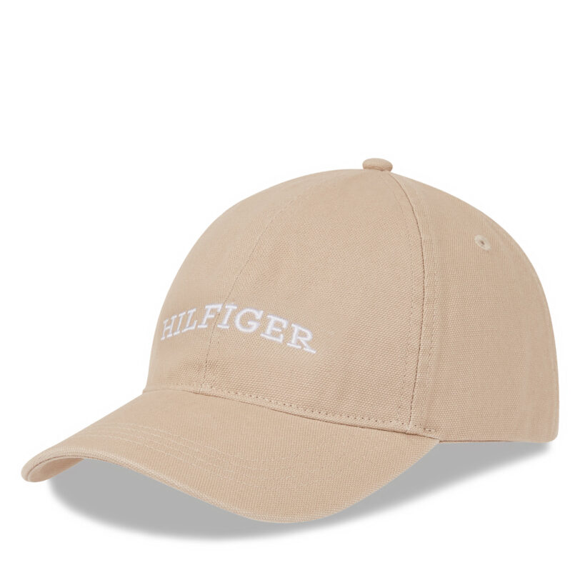 Шапка с козирка Tommy Hilfiger Th Monotype Soft 6 Panel Cap AM0AM12154 Бежов цвят на ниска цена
