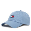 Шапка с козирка Tommy Jeans Heritage Core 5 Panel AW0AW16991 Светлосиньо цвят на ниска цена