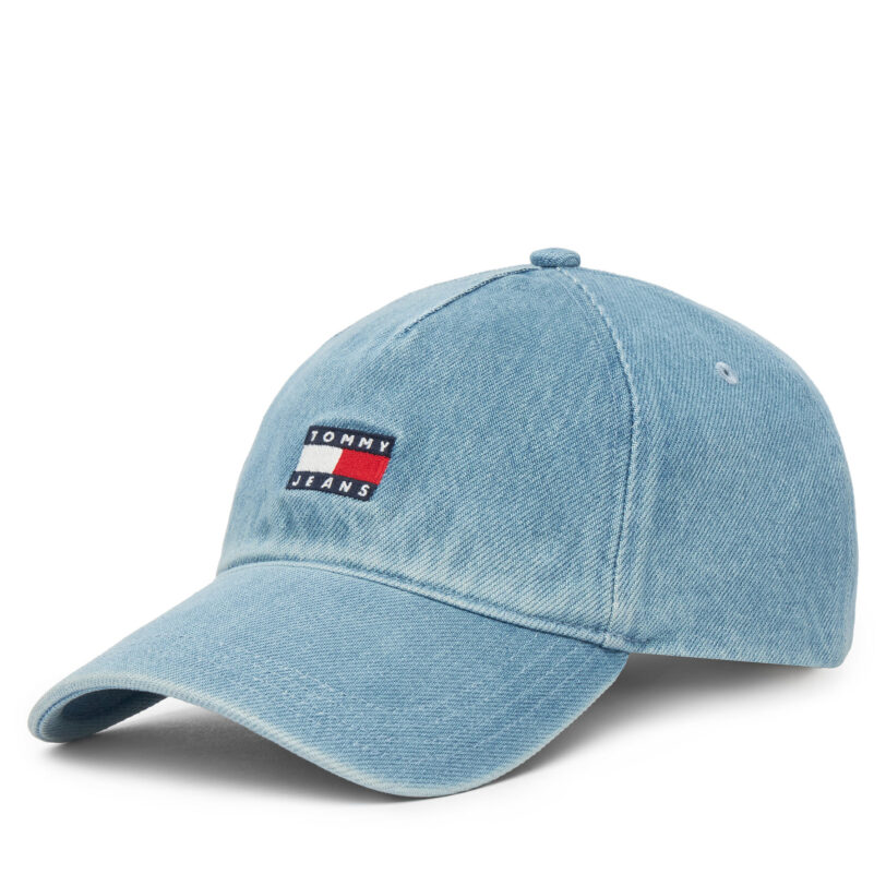 Шапка с козирка Tommy Jeans Heritage Core AW0AW17582 Син цвят на ниска цена