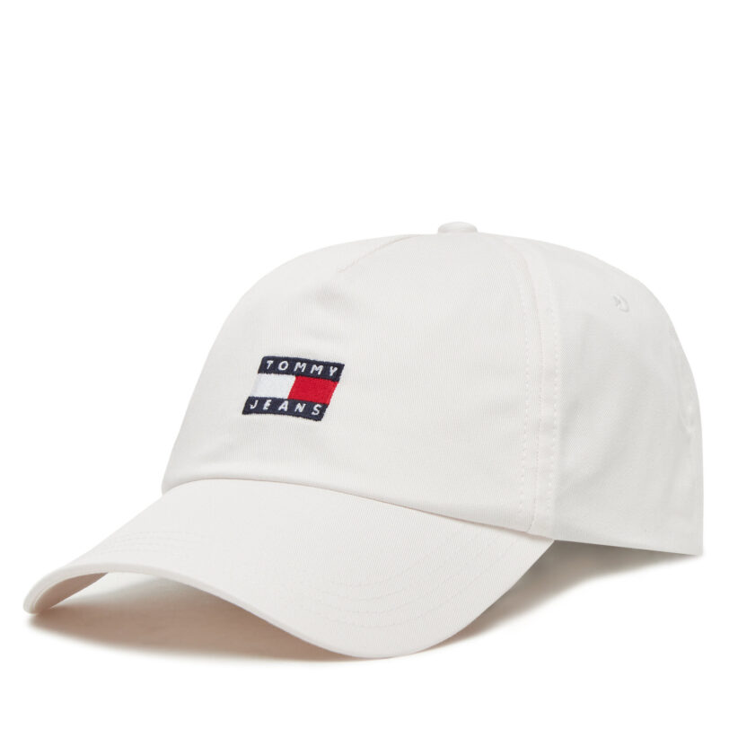 Шапка с козирка Tommy Jeans Heritage Core Cap AM0AM12933 Бял цвят на ниска цена