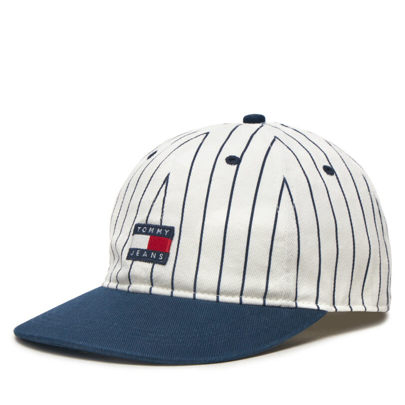 Шапка с козирка Tommy Jeans Heritage Sport AM0AM12935 Бял цвят на ниска цена