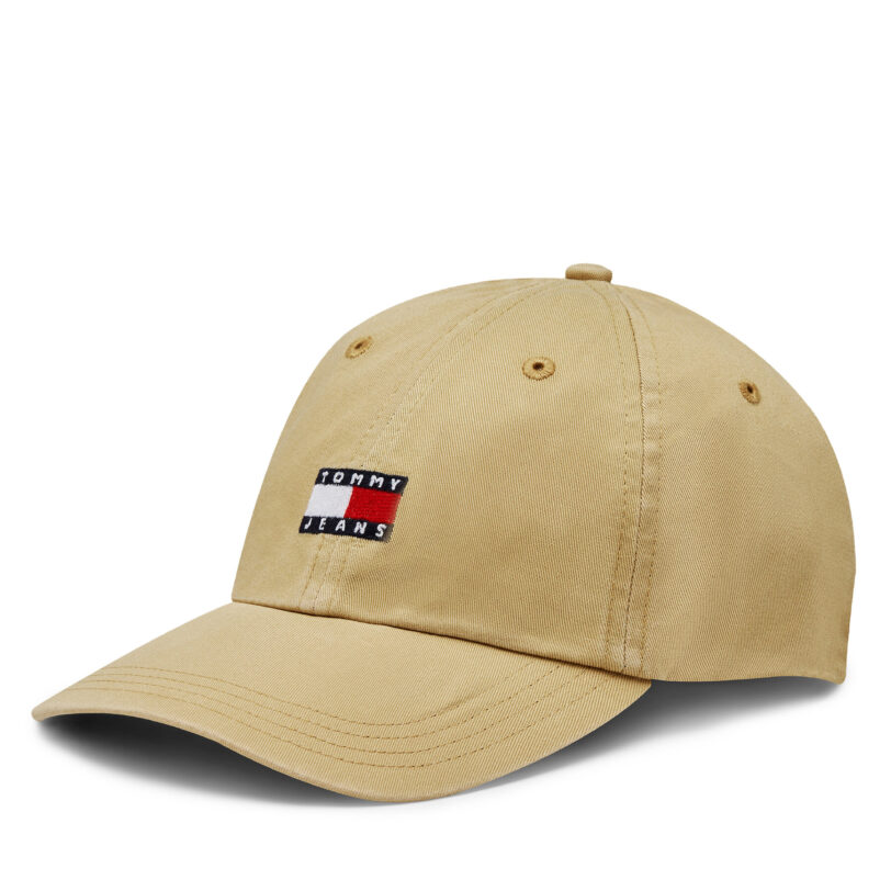 Шапка с козирка Tommy Jeans Tjm Heritage Cap AM0AM12020 Бежов цвят на ниска цена