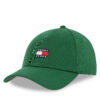 Шапка с козирка Tommy Jeans Tjm Linear Logo Cap AM0AM12958 Зелен цвят на ниска цена